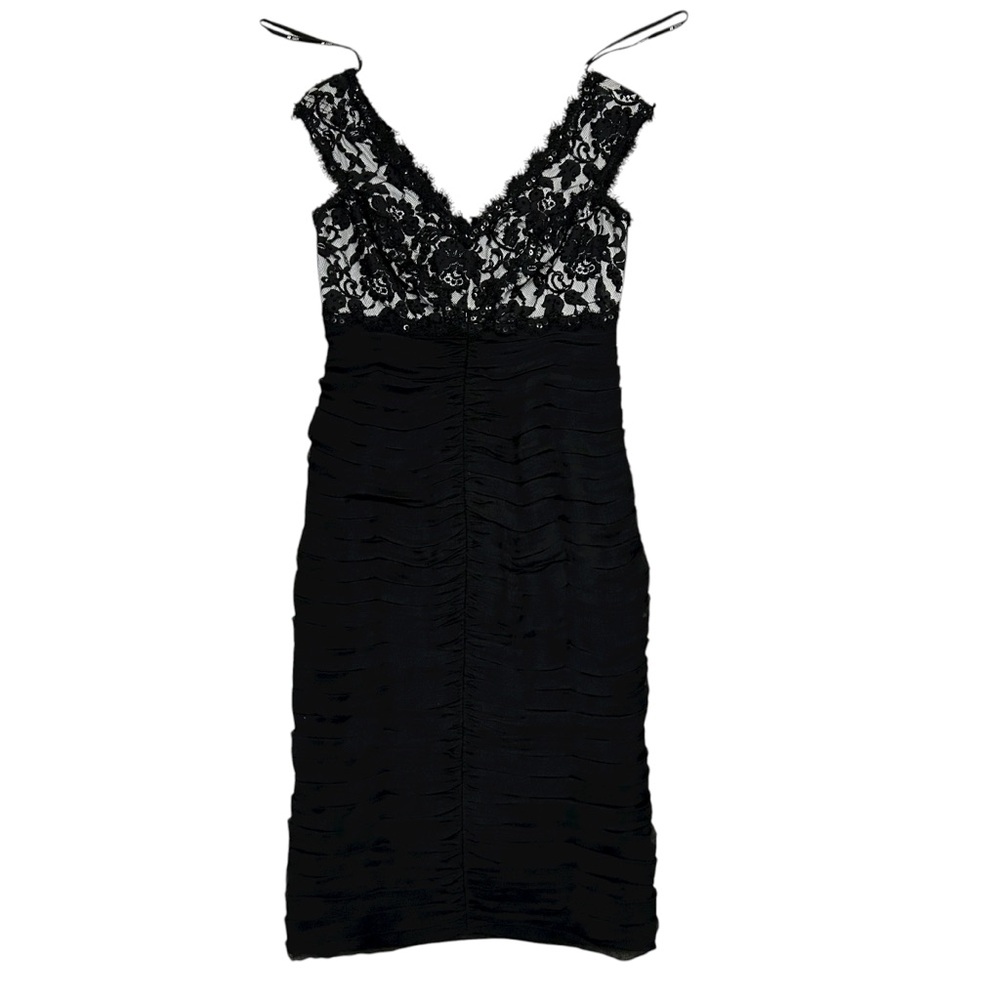 Tadashi Elegant Black Lace Dress Size 10 Black